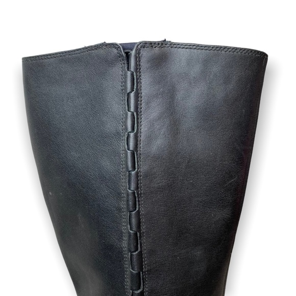 Clarks Artisan Cardy Black Leather Knee High Block Heel Boots - Picture 9 of 12